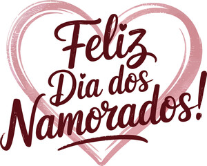 Obraz premium Feliz Dia dos Namorados Flat Illustration.