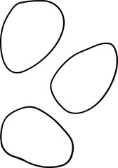 Abstract three round line art shape boho mid century decoration