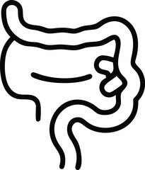 Obraz premium line drawing, digestive system, intestines, minimalist, black and white, medical illustration, simplified anatomy, curvy lines, abstract representation, biology diagram, gut health, internal organs,