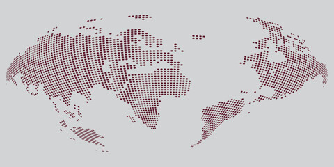 Fototapeta premium Geometric dotted world map design showing continents and countries with vector digital design