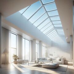 Skylit Serenity A room with expansive skylights allowing natural