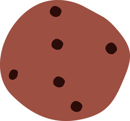 Cookie with Choco Chips Detailed Beautiful Hand Drawn Vector Illustration