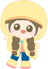 우비 입은 아이 (kid in raincoat)