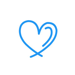 blue heart doodle
