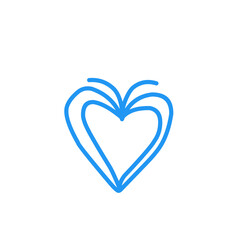 blue heart doodle