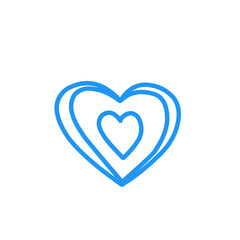 blue heart doodle