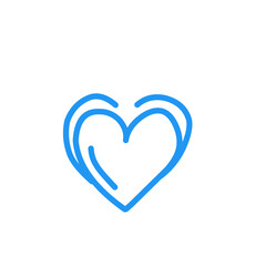 blue heart doodle