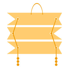 Vector wooden board illustration with a blank banner sign for advertising