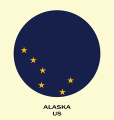 Flag of Alaska, Fabric Flag of USA state Alaska Vector Illustration, United States. United States of America, State of Alaska Flag.