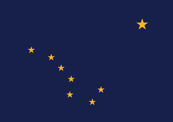 Flag of Alaska, Fabric Flag of USA state Alaska Vector Illustration, United States. United States of America, State of Alaska Flag.