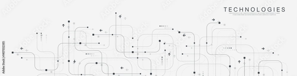 Poster Abstract background with technology circuit board texture. Modern electronic motherboard texture. Creative idea for internet technology. Tech concept for header, web banner, website, presentation.