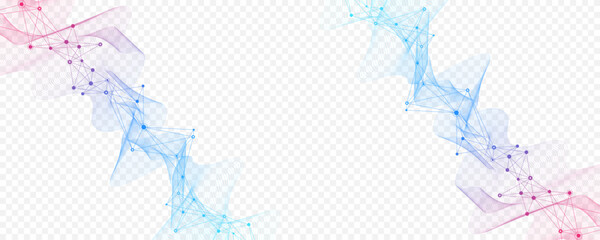 Abstract tech network connection dots. Digital technology and big data analysis background with plexus lines. Geometric background with abstract mesh