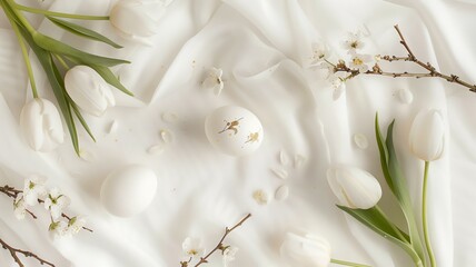 Obraz premium Blossom Branch with Easter Eggs