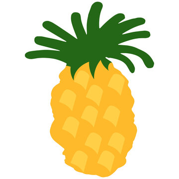 yellow pineapple green leaves simple design clip art preview