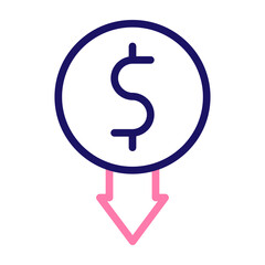 Low Demand Vector Line Two Colors Icon Design