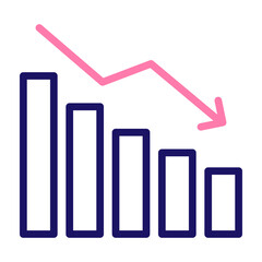 Lowering Bar Vector Line Two Colors Icon Design