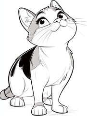 Obraz premium CHILD FRIENDLY COLORING PAGE OF cat