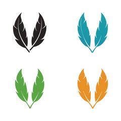 Fototapeta premium Feather in hand icons of vector illustration isolated on a white background