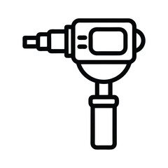 Outline of Ophthalmoscope on white background