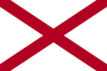 Fototapeta premium Flag of Alabama, State of Alabama Flag, Flag of USA state Alabama Illustration, State of Alabama USA. United States. United States of America.
