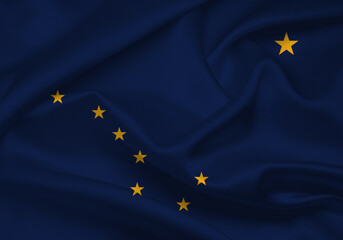 Flag of Alaska, State of Alaska Flag, fabric Flag of USA state Alaska Illustration, United States. United States of America.