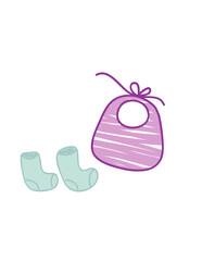 Cartoon hand-painted mother and child element pattern