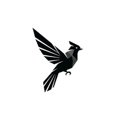 Fototapeta premium Geometric Black Bird Logo Design