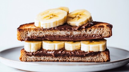 Chocolate spread, banana toast, breakfast, studio