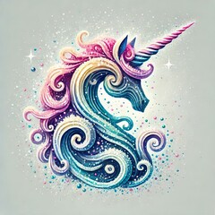 Unicorn and magical colors
