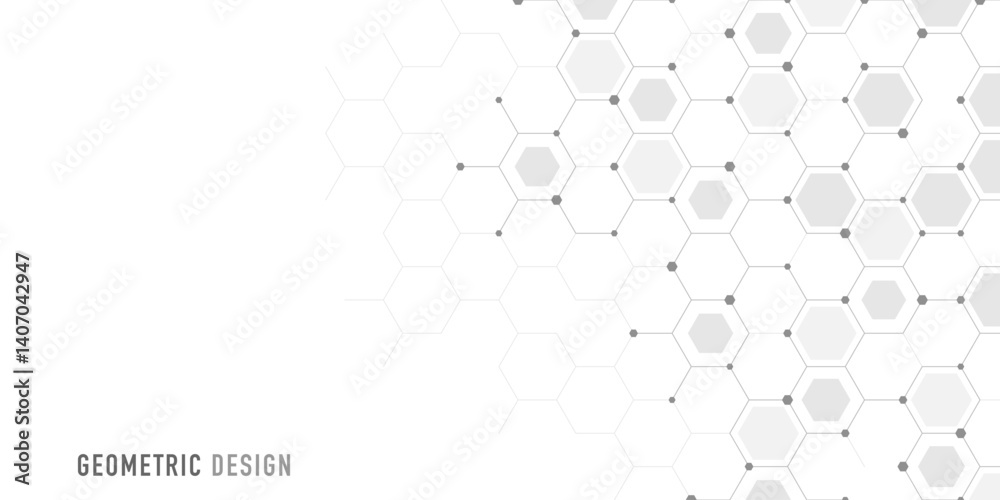 Poster Graphic design element with abstract geometric background of simple hexagon pattern