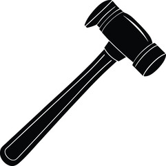 Plastic Hammer Silhouette Vector | Lightweight Tool Design for DIY and Repair Themes