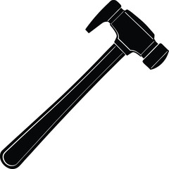 Plastic Hammer Silhouette Vector | Lightweight Tool Design for DIY and Repair Themes