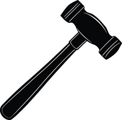 Plastic Hammer Silhouette Vector | Lightweight Tool Design for DIY and Repair Themes
