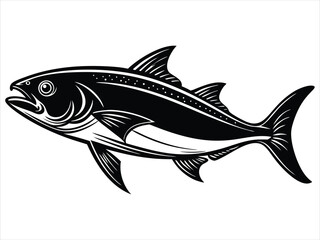 Marine animal vector illustration of a fish on white, an aquatic design