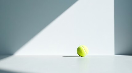 A single premium tennis ball positioned on a pristine white background balanced light