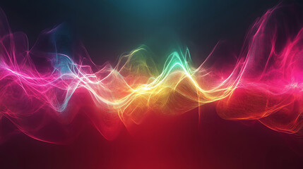Obraz premium Vibrant pink and teal quantum energy waves in an abstract sci-fi backdrop. Futuristic, glowing, and surreal—perfect for tech, cosmic, or digital art themes