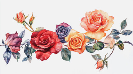 Obraz premium Elegant wedding invitation card background . Minimal hand painted watercolor botanical flowers texture template background. Design for wedding, vip cover, poster, rsvp moderncard.Valentine's Day