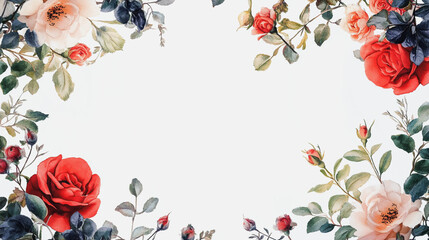 Elegant wedding invitation card background . Minimal hand painted watercolor botanical flowers texture template background. Design for wedding, vip cover, poster, rsvp moderncard.Valentine's Day