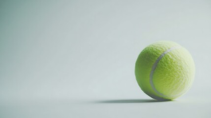 A high-end sports tennis ball placed cleanly on a neutral white background pro lighting