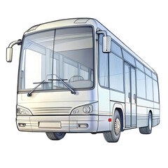 Bus vector tracing drawing illustration
