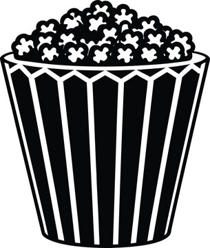 recommend clip art: Popcorn Silhouette Vector | Snack Box Design for Movie Night and Food Themes