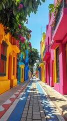 Fototapeta premium Colorful Alleyway in a Vibrant City