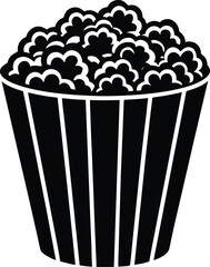 Popcorn Silhouette Vector | Snack Box Design for Movie Night and Food Themes