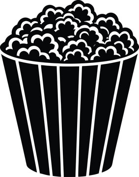 recommend clip art: Popcorn Silhouette Vector | Snack Box Design for Movie Night and Food Themes