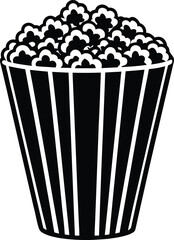 Popcorn Silhouette Vector | Snack Box Design for Movie Night and Food Themes