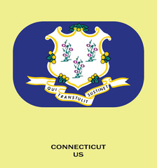 Flag of Connecticut , Connecticut Flag, USA state Connecticut Flag Vector Illustration, USA, 