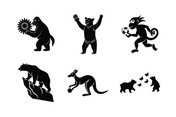 A set of different wild animals