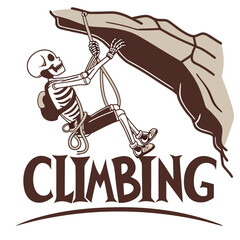Skeleton Climbing A Rock Face Bold Climber Cartoon Vector Illustration ©  MST RABEYA  BEGUM
