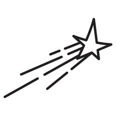 Shooting Star Doodle Outline
