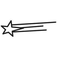 Shooting Star Doodle Outline